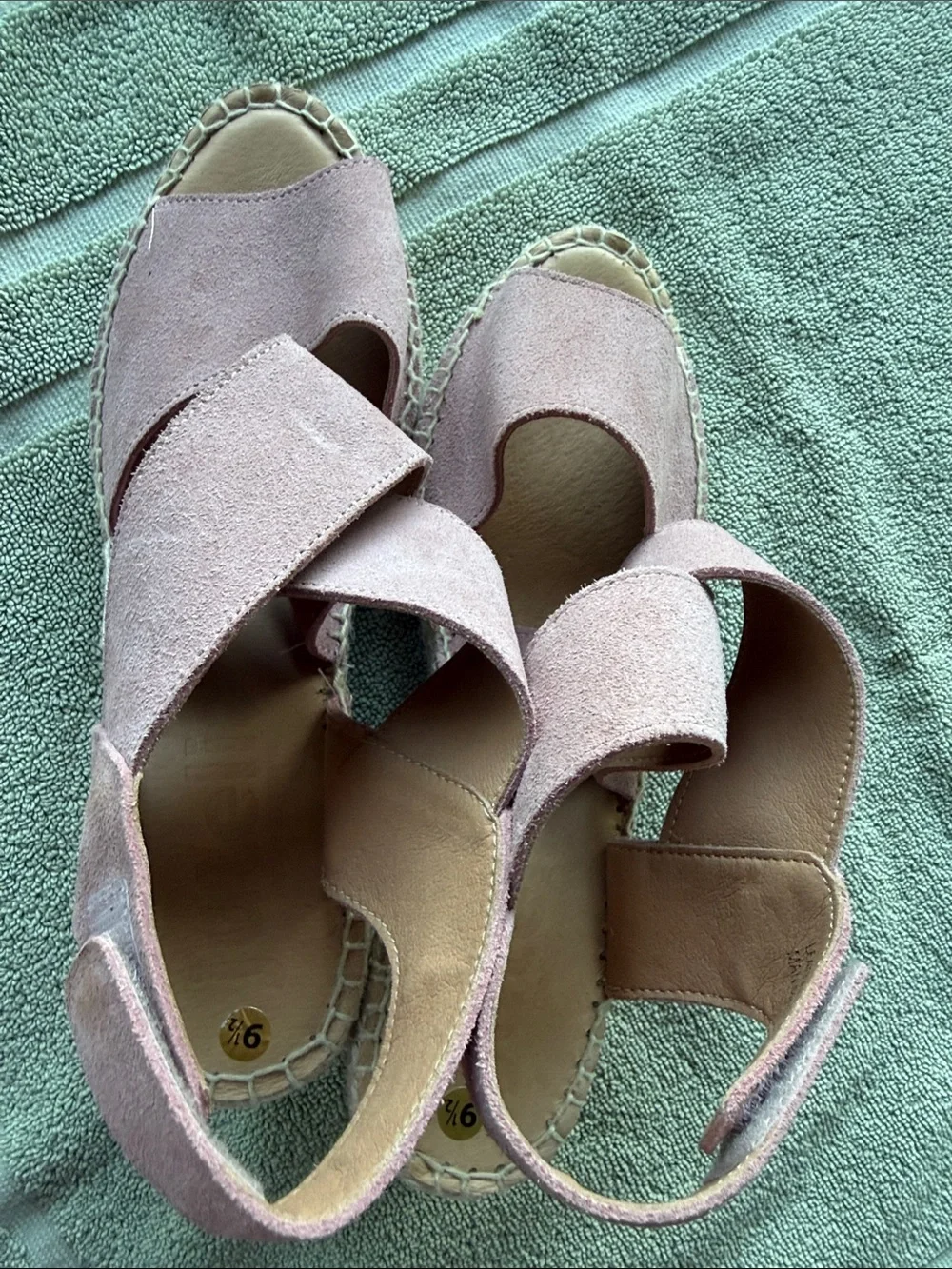 Jutelia Leather Wedge Espadrilles EU 41 Made in Spain Nude Pink